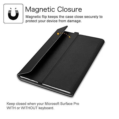 Fintie Case for 12.3 Inch Microsoft Surface Pro 7+/7/6/5/4/3 Tablet | Black, Synthetic Leather, Built-in Kickstand thumbnail 8