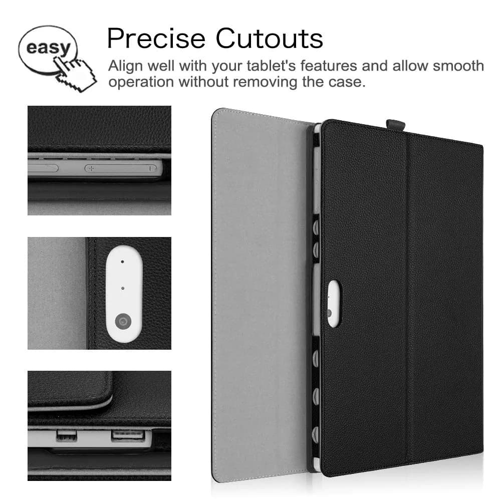 Fintie Case for 12.3 Inch Microsoft Surface Pro 7+/7/6/5/4/3 Tablet | Black, Synthetic Leather, Built-in Kickstand - view 4
