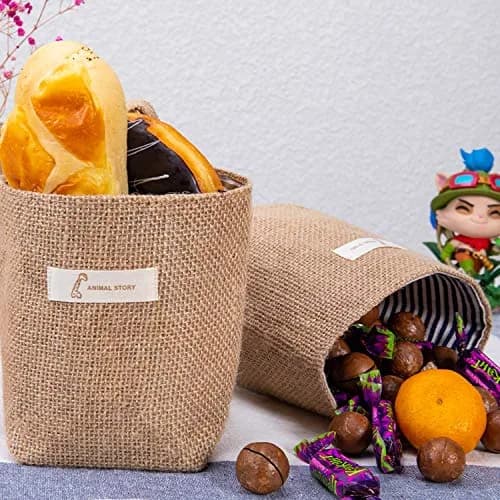 sansheng 4 Pack Wall Hanging Storage Bags Foldable Linen Organizer (3.93 x 3.93 x 5.31 inches) | Washable & Convenient thumbnail 5
