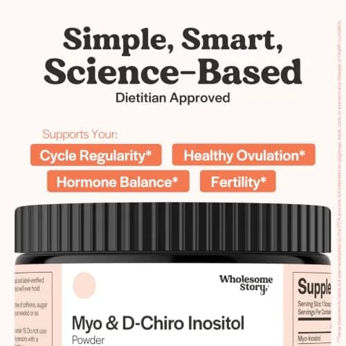 Wholesome Story Myo-Inositol & D-Chiro Inositol Powder 2.33 oz (66g) | Supports Hormonal Balance & Ovarian Function thumbnail 3