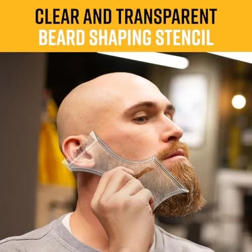 The Cut Buddy PLUS Beard Shaping Tool Clear Template with Built-in Comb and Bonus Pencil | Designed for Larger Heads thumbnail 5