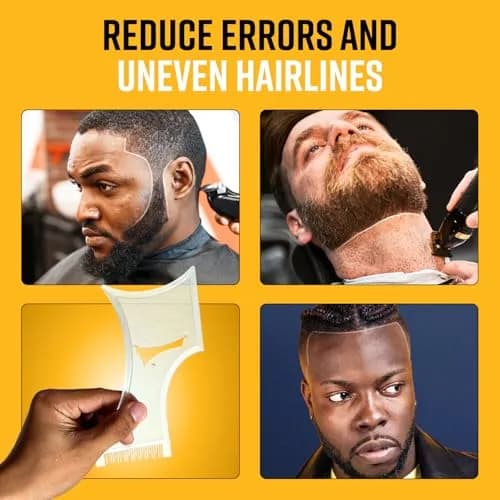 The Cut Buddy PLUS Beard Shaping Tool Clear Template with Built-in Comb and Bonus Pencil | Designed for Larger Heads thumbnail 7