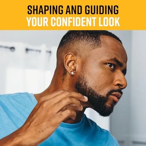 The Cut Buddy PLUS Beard Shaping Tool Clear Template with Built-in Comb and Bonus Pencil | Designed for Larger Heads thumbnail 2
