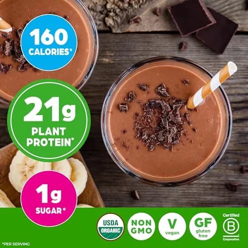 Orgain Organic Vegan Protein Powder Creamy Chocolate Fudge 907g (2.02 lb) | 21g Plant Protein, 10g Fiber, USDA Organic thumbnail 4