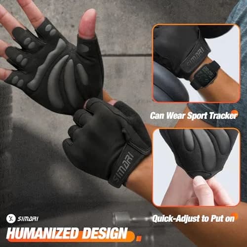 SIMARI Breathable Workout Gloves for Men and Women | Padded Weight Lifting Gloves with Great Grip, Full Palm Protection thumbnail 2
