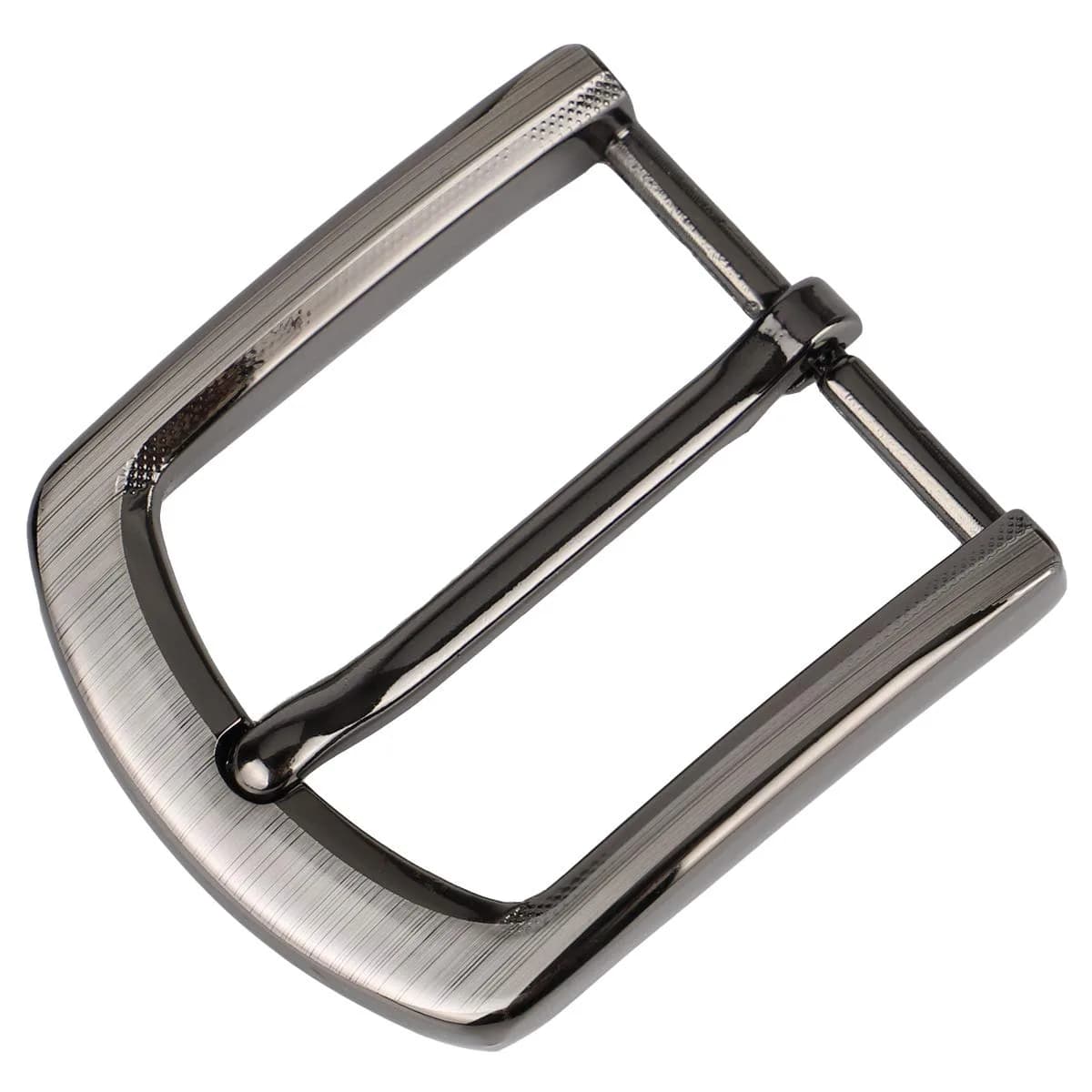 McFanBe Single Prong Square Belt Buckle Replacement 1.5 Inches (38 mm) | Polished Grey Metal - main product image