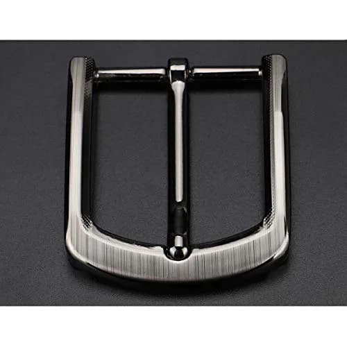 McFanBe Single Prong Square Belt Buckle Replacement 1.5 Inches (38 mm) | Polished Grey Metal thumbnail 5