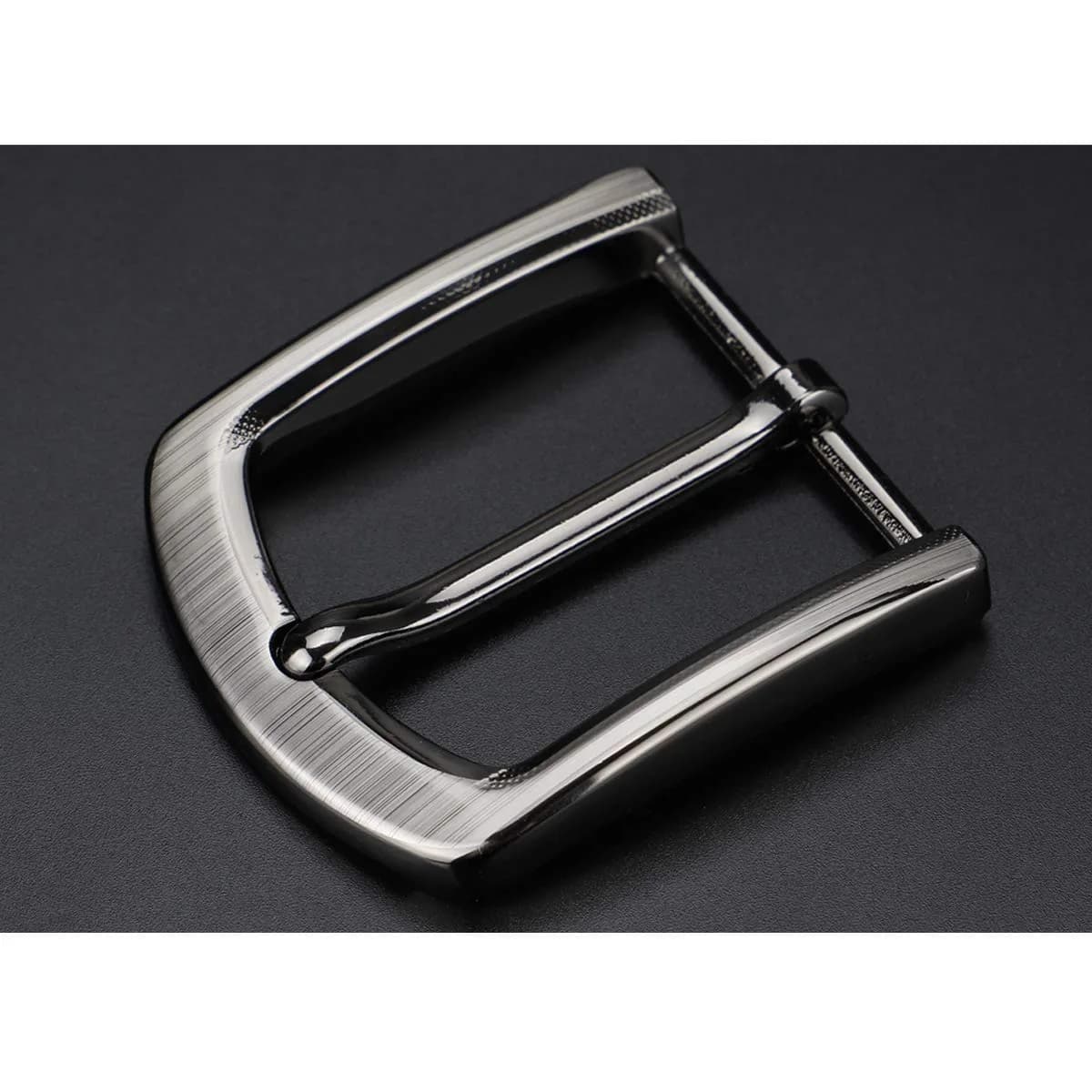McFanBe Single Prong Square Belt Buckle Replacement 1.5 Inches (38 mm) | Polished Grey Metal - view 6