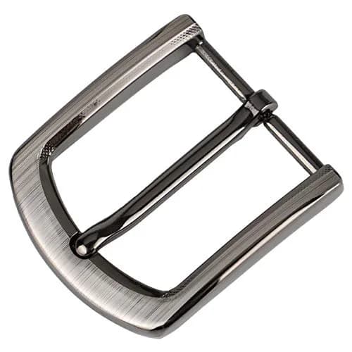 McFanBe Single Prong Square Belt Buckle Replacement 1.5 Inches (38 mm) | Polished Grey Metal thumbnail 1