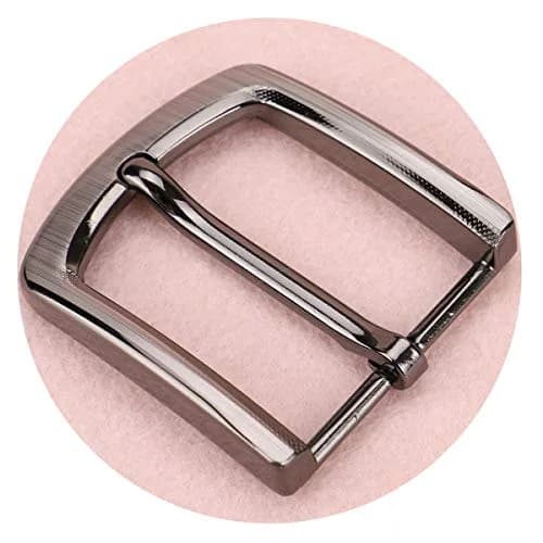 McFanBe Single Prong Square Belt Buckle Replacement 1.5 Inches (38 mm) | Polished Grey Metal thumbnail 2
