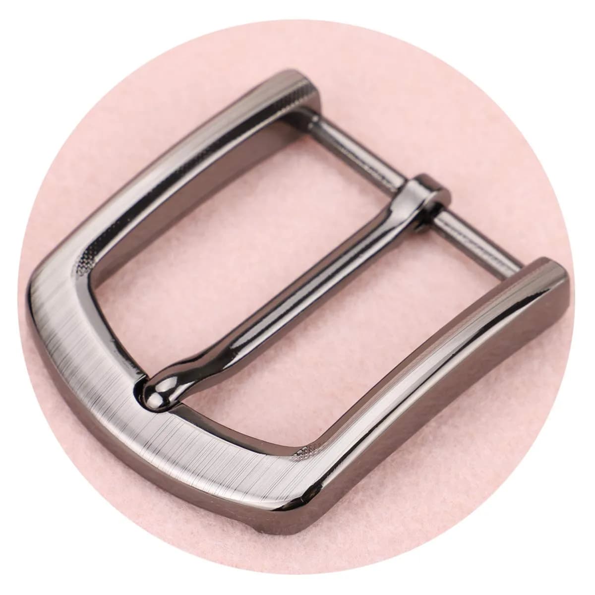 McFanBe Single Prong Square Belt Buckle Replacement 1.5 Inches (38 mm) | Polished Grey Metal - view 3