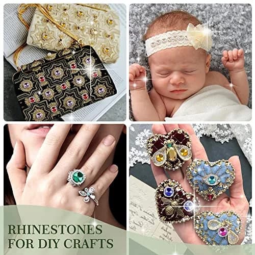 Jyukan Flat Back Rhinestones Buttons 14mm | Sew On Crystals for Clothing & Wedding thumbnail 6