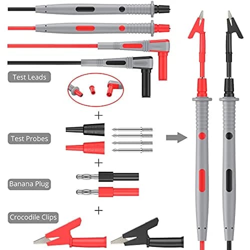 Proster Multi Test Leads Kit - Electrical Multimeter Test Lead Probes | CAT III 1000V, 20A, 3ft Silicon Leads thumbnail 7