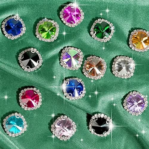 Jyukan Light Purple Sew On Crystals 20pcs | 14mm Flat Back Rhinestones for Clothing & Wedding thumbnail 7