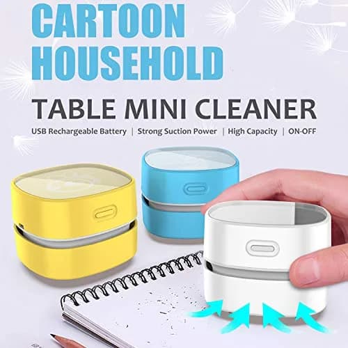 ODISTAR Mini Desktop Vacuum Cleaner White USB Charging | Powerful 1000Pa Suction, 400 Min Runtime thumbnail 5