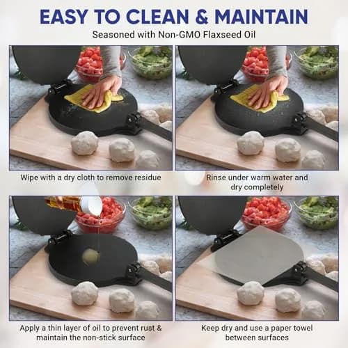 StarBlue 10 Inch Cast Iron Tortilla Press | 2.27 kg (5 lb) with 100 Oil Papers thumbnail 5