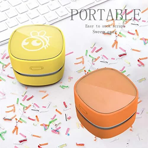 ODISTAR Mini Desktop Vacuum Cleaner Orange | Cordless, 360° Rotatable, 400 Min Runtime thumbnail 3