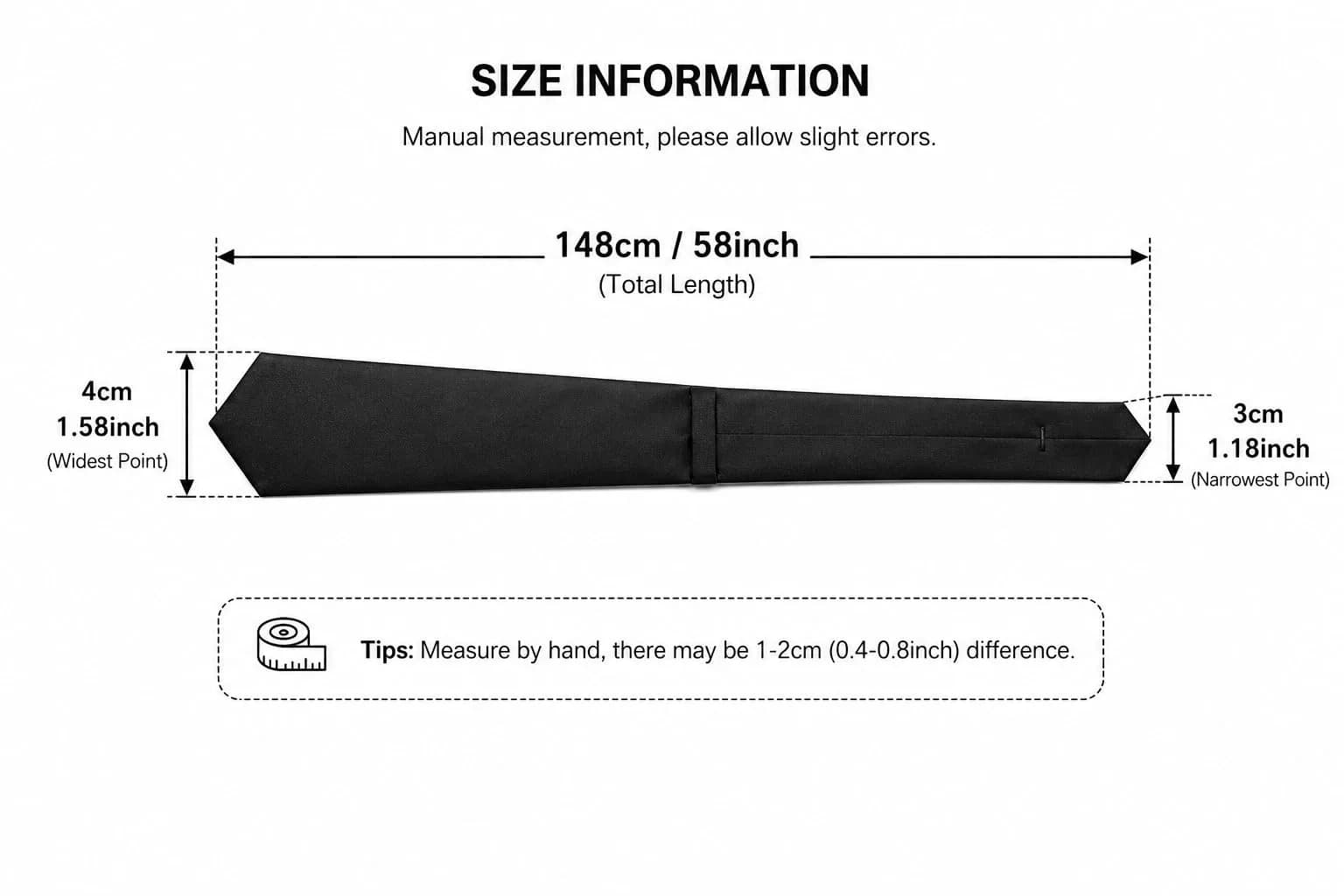 JEMYGINS Black Silk Skinny Tie 4cm (1.58") | Business & Party Wear - view 6