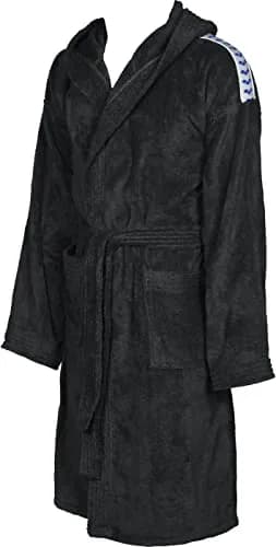 ARENA Unisex Core Soft Robe Bathrobe, Black/White, Small | Ultra Soft Micro Cotton for Wellness & Pool thumbnail 1