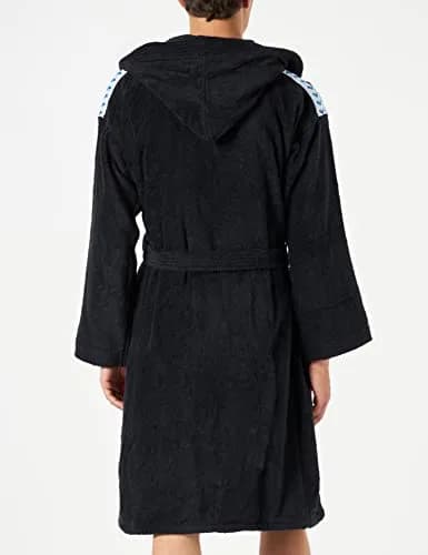 ARENA Unisex Core Soft Robe Bathrobe, Black/White, Small | Ultra Soft Micro Cotton for Wellness & Pool thumbnail 2