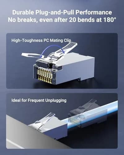 VCE Cat6 Shielded RJ45 Connectors (50-Pack) | 10 Gbps Speed, UL Listed, Pass-Through Design thumbnail 4