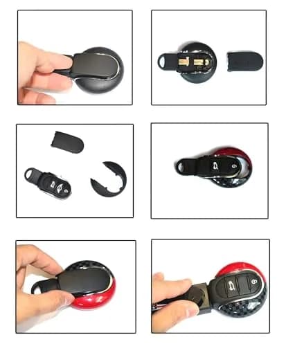 iJDMTOY JCW Style Red Key Cap Shell for MINI Cooper F55/F56/F57/F54/F60 Smart Key Fob | Direct Fit ABS Plastic thumbnail 6