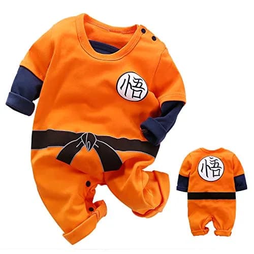 RELABTABY Newborn Baby Romper Jumpsuit Orange1 6-9 Months (156 g) | Cute Cartoon Long Sleeve Cotton thumbnail 1