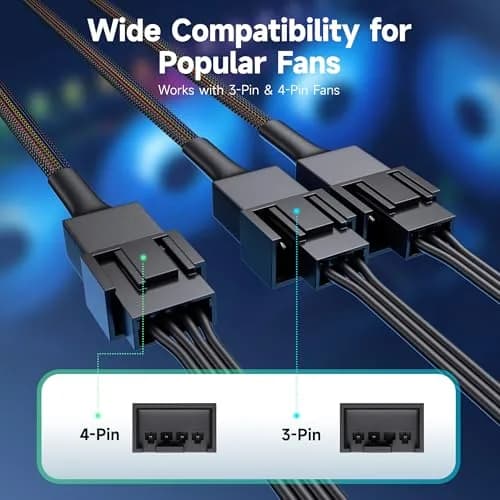 Cable Matters 2-Pack 3 Way 4-Pin PWM Fan Splitter Cable 12 inches | Expand PC Cooling thumbnail 5