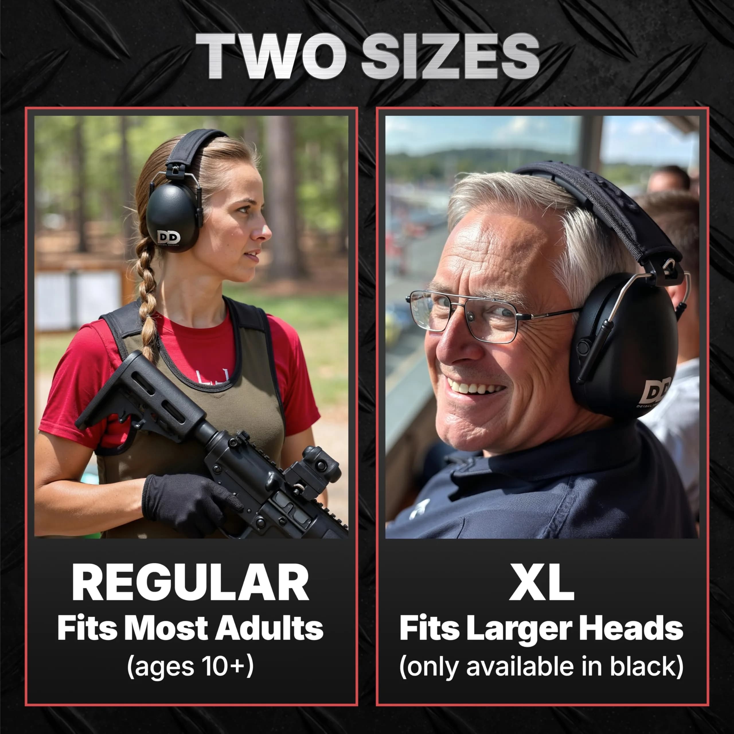 DECIBEL DEFENSE Black Extra Large 37 dB NRR Safety Earmuffs for Superior Noise Reduction - view 3