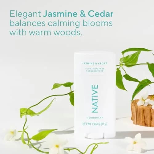 Native Jasmine & Cedar Natural Deodorant Stick 77g (2.65oz) | 72-Hour Odor Control thumbnail 4