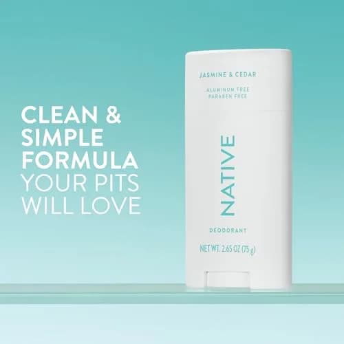 Native Jasmine & Cedar Natural Deodorant Stick 77g (2.65oz) | 72-Hour Odor Control thumbnail 2
