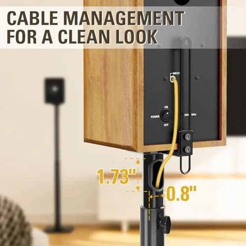 Mounting Dream Height Adjustable Speaker Stands for Bookshelf Speakers | 102cm (40") Max Height, 5kg (11lb) Capacity, Set of 2 thumbnail 4