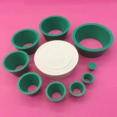 SUCOHANS 9 Piece Filter Adapter Cones Set, Buchner Funnel Flask Adapter Set with Tapered Collars, 17mm-83.4mm Wide End Diameter thumbnail 1