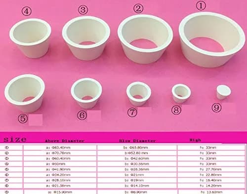 SUCOHANS 9 Piece Filter Adapter Cones Set, Buchner Funnel Flask Adapter Set with Tapered Collars, 17mm-83.4mm Wide End Diameter thumbnail 2