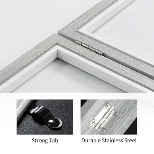 Afuly 5x7 Double Picture Frame Grey | Elegant Wall & Tabletop Decor (70-120c) thumbnail 6