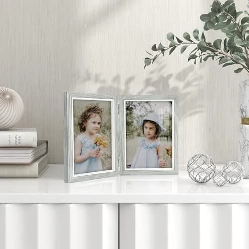 Afuly 5x7 Double Picture Frame Grey | Elegant Wall & Tabletop Decor (70-120c) thumbnail 9