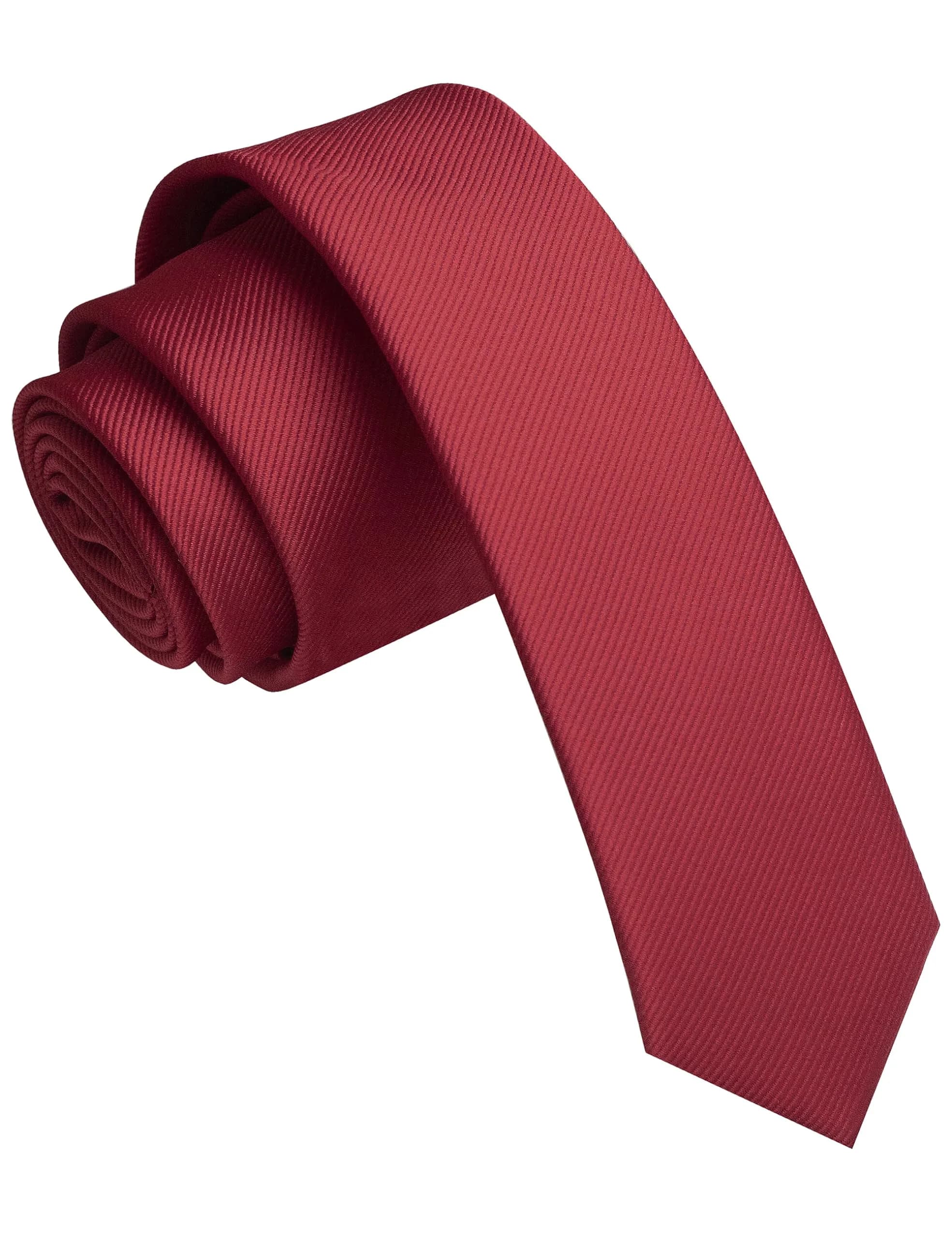 JEMYGINS Burgundy Silk Skinny Tie 4cm (1.58") | Business & Party Slim Necktie - main product image