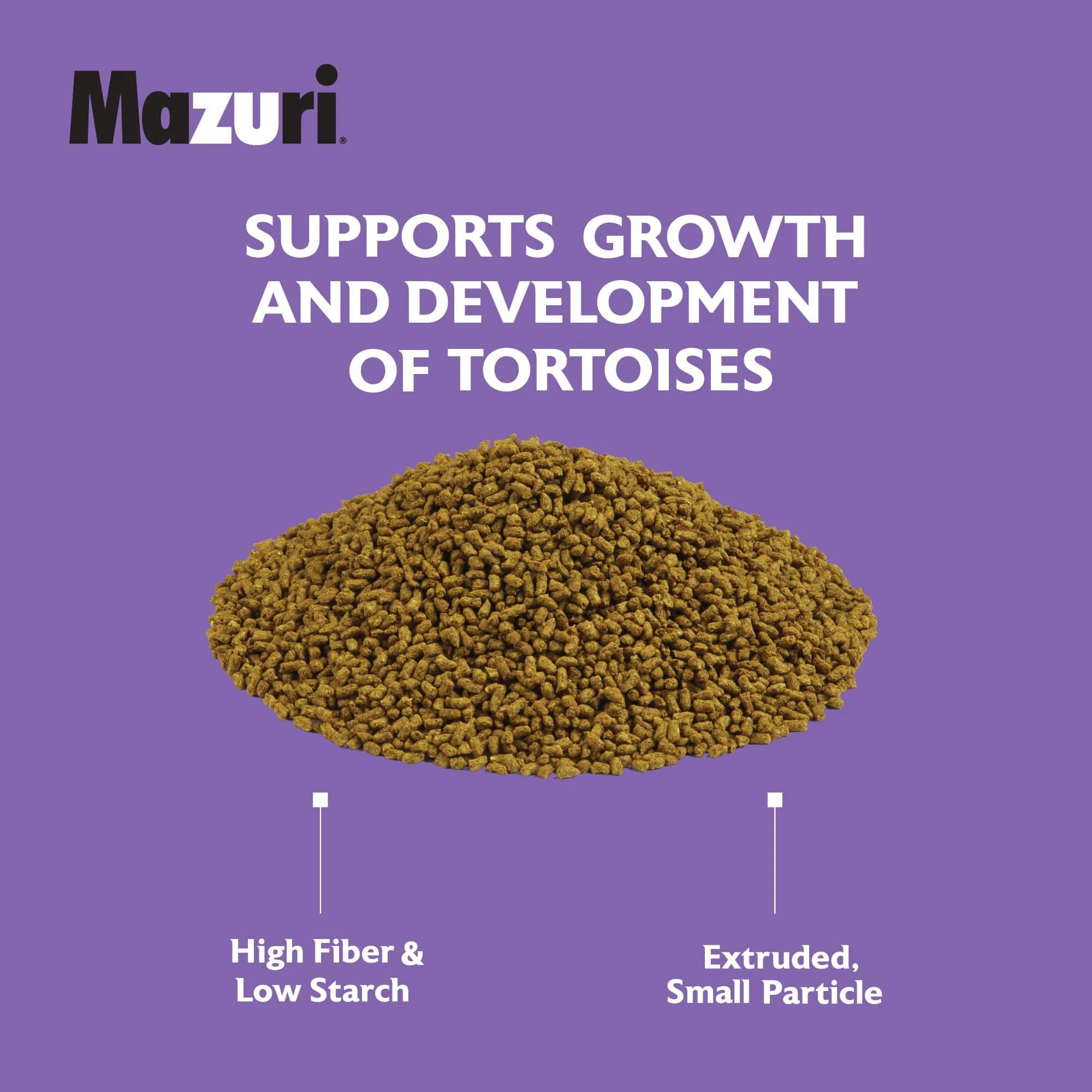 Mazuri Juvenile Tortoise Food 227 g (8 oz) | High Fiber, Low Starch Formula for Baby Tortoises - view 6