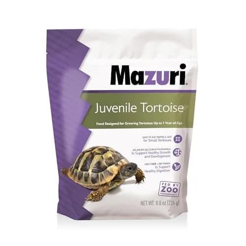 Mazuri Juvenile Tortoise Food 227 g (8 oz) | High Fiber, Low Starch Formula for Baby Tortoises thumbnail 1