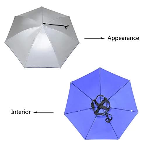 NEW-Vi Umbrella Hat Silver 65 cm (25.1 inches) | Hands-Free Sunshade for Outdoor Activities thumbnail 4