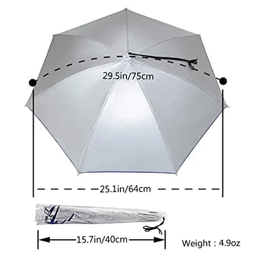 NEW-Vi Umbrella Hat Silver 65 cm (25.1 inches) | Hands-Free Sunshade for Outdoor Activities thumbnail 5