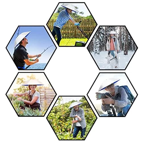 NEW-Vi Umbrella Hat Silver 65 cm (25.1 inches) | Hands-Free Sunshade for Outdoor Activities thumbnail 7