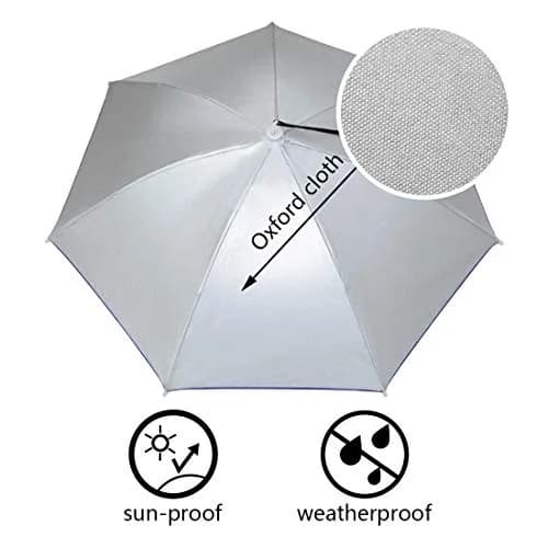 NEW-Vi Umbrella Hat Silver 65 cm (25.1 inches) | Hands-Free Sunshade for Outdoor Activities thumbnail 8
