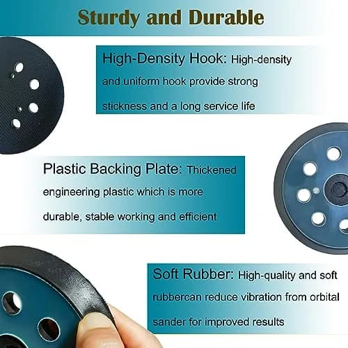 SINYUM 5 Inch Dia 8 Hole Hook and Loop Sanding Pad | Compatible with Makita & Hitachi Sanders thumbnail 3