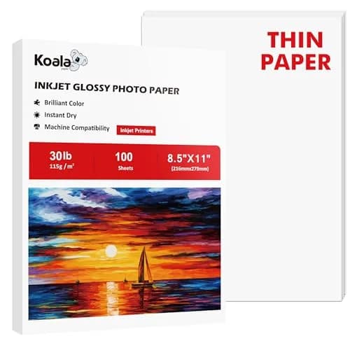 Koala Glossy Inkjet Photo Paper 8.5x11 Inches 100 Sheets 30LB | High-Resolution, Instant Dry, Perfect for Photos & Crafts thumbnail 1