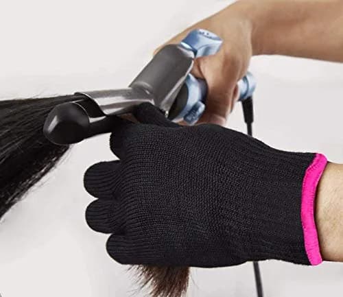 AFT90 Heat Resistant Styling Glove | Black with Pink Edge, 22cm (8.7in) | Protects Hands from Hot Tools thumbnail 5