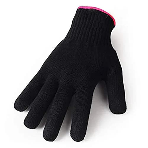AFT90 Heat Resistant Styling Glove | Black with Pink Edge, 22cm (8.7in) | Protects Hands from Hot Tools thumbnail 1
