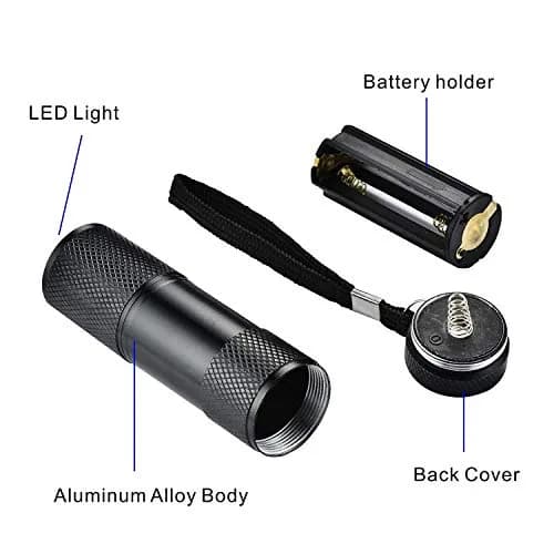 Optimal Shop UV Blacklight 9 LED Flashlight Torch 10-Pack | Essential for Pet Stains, Document Verification & More thumbnail 4