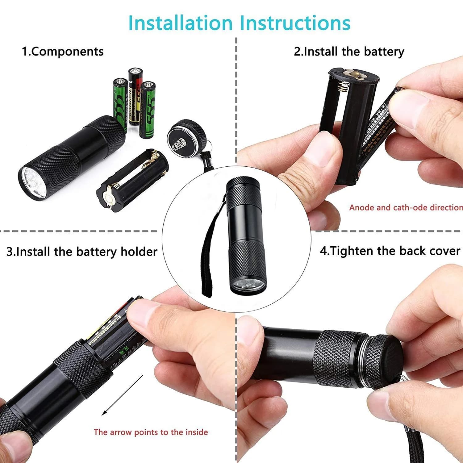 Optimal Shop UV Blacklight 9 LED Flashlight Torch 10-Pack | Essential for Pet Stains, Document Verification & More - view 5
