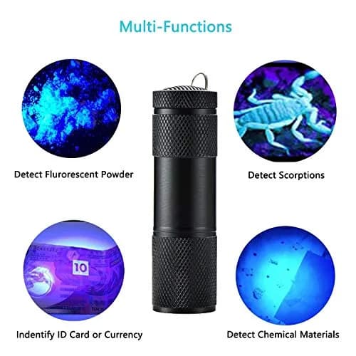 Optimal Shop UV Blacklight 9 LED Flashlight Torch 10-Pack | Essential for Pet Stains, Document Verification & More thumbnail 6